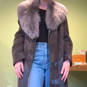 Vintage ultra suede fur coat